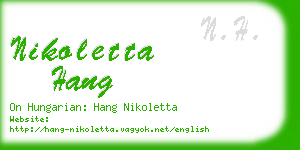 nikoletta hang business card